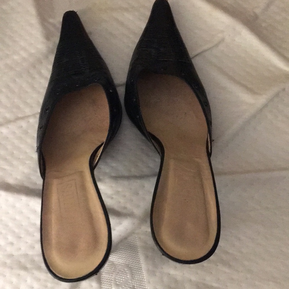 Black Italian Mules 2” heel high